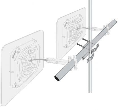 Support de fixation de 2 miroirs sur un poteau – Image 3