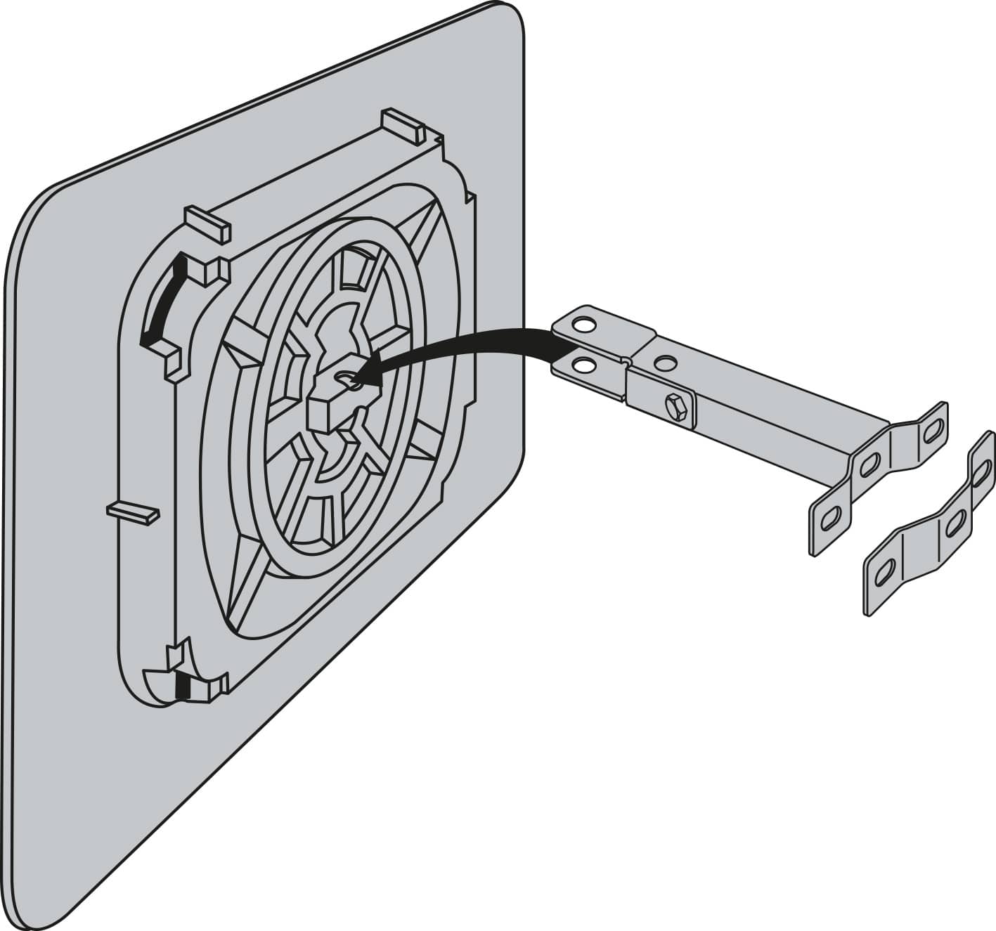 Fixation pour miroir de rue PAS ou Polymir