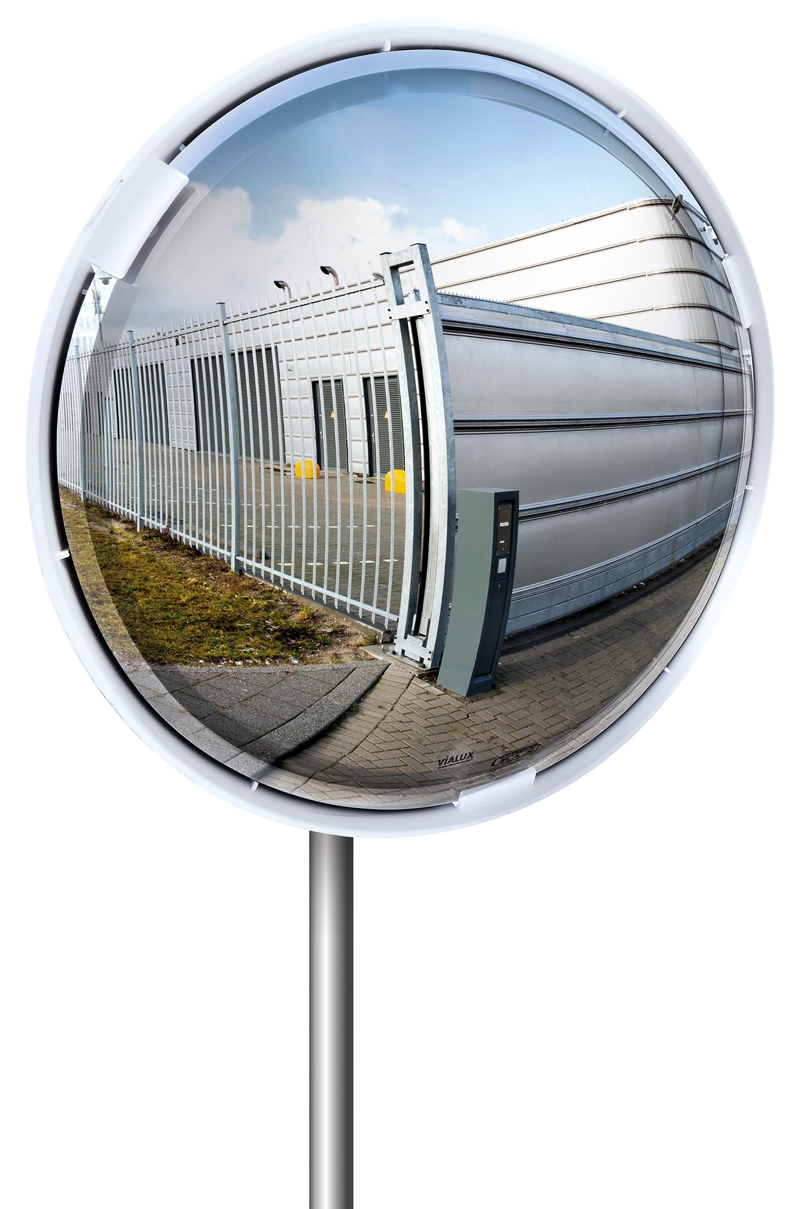 Miroir pour sortie de garage sur cadre noir et blanc - Gamme Citymir -  Garantie 3 ans