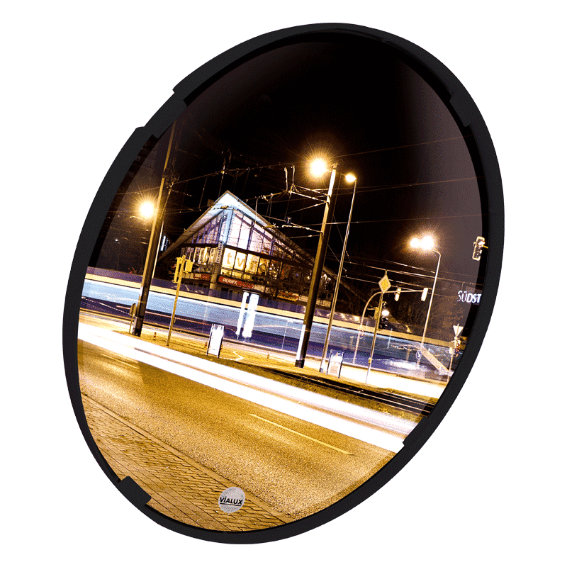 Miroir pour sortie de garage sur cadre noir et blanc - Gamme Citymir -  Garantie 3 ans