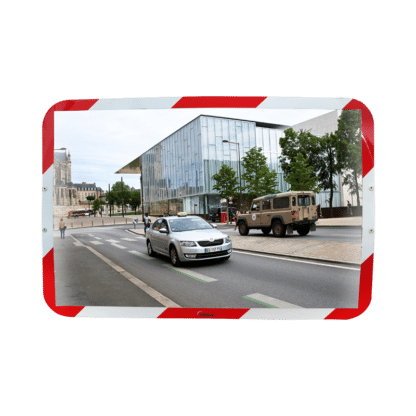 Miroir d'agglomération hors France. Contour rouge et blanc - Qualité Ecomir – Image 2