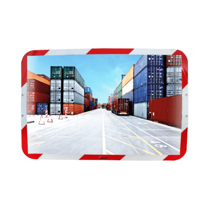 Miroir extérieur de sécurité. Contour rouge et blanc - Qualité Ecomir – Image 2