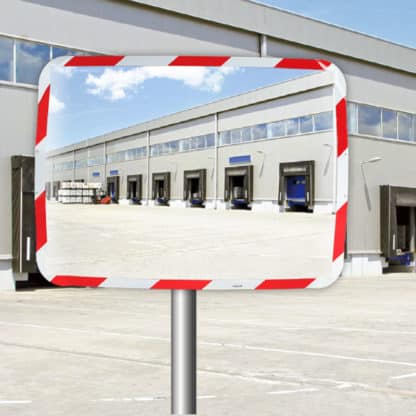 Miroir extérieur de sécurité. Contour rouge et blanc - Qualité Ecomir – Image 5