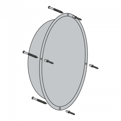 Miroir 1/2 sphère verticale