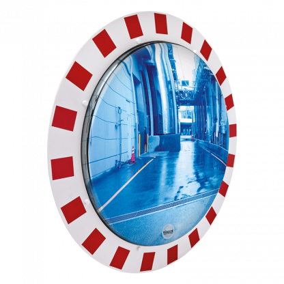 Miroir Inox de sécurité extérieur. Cadre rouge et blanc – Image 2