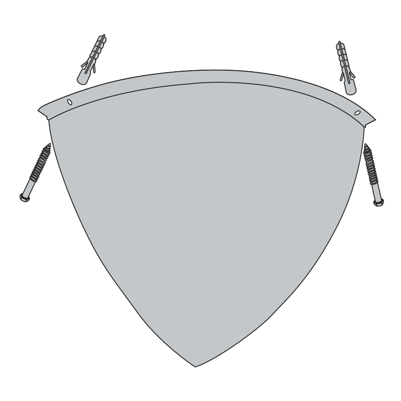 Schéma fixation miroir d'angle