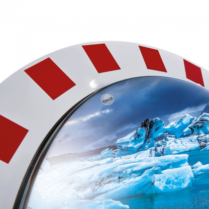 Miroir antibuée & givre de sécurité. Cadre rouge et blanc - Qualité Inox – Image 5