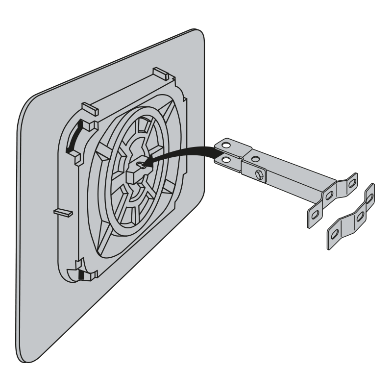 fixation miroir antibuée